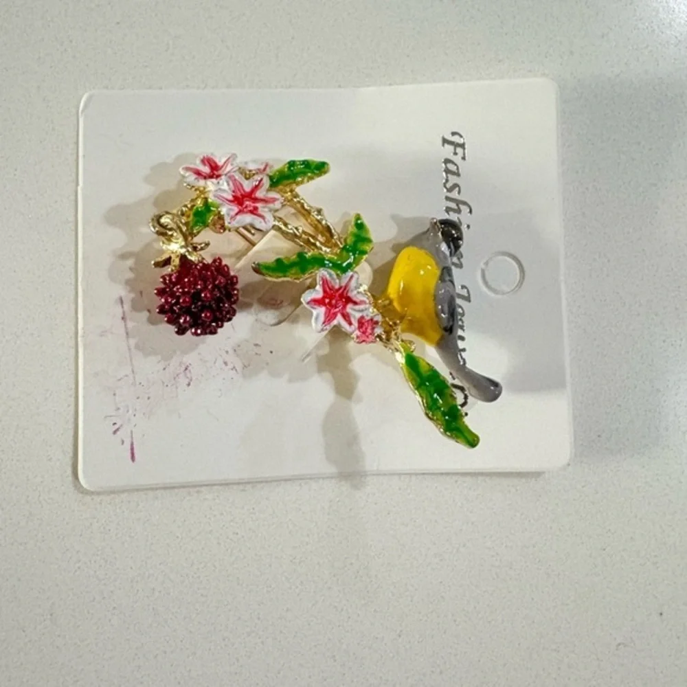 Ash enamel brooch